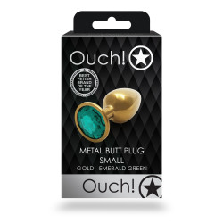 Ouch! Bijou anal Round Gem S 6 x 2.6 cm Doré-Vert